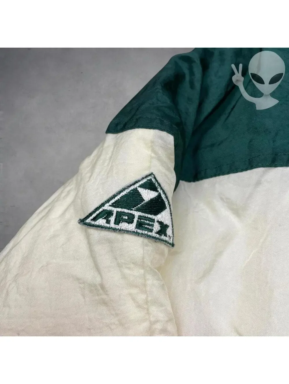 Apex One Men's XL Miami Hurricanes 90s Vintage Quilted Puffer Jacket Green Y2K - Picture 4 of 8